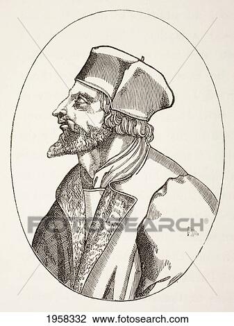 Stock Image - Jan Hus, C. 1369 To 1415 Aka John Huss. Czech Priest, Philosopher And Reformer. From Military And Religious Life In The Middle Ages By Paul Lacroix Published London Circa 1880.. Fotosearch