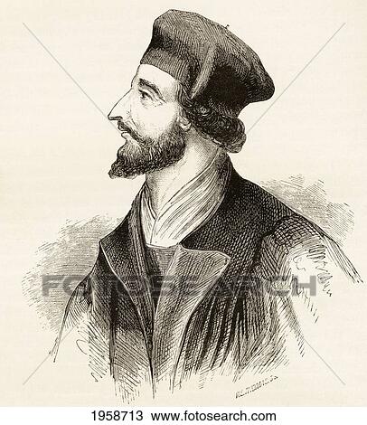 Stock Image - Jan Hus, C. 1369 To 1415 Aka John Huss. Czech Priest, Philosopher And Reformer. From The Book Of Martyrs By John Foxe, Published C. 1865.. Fotosearch