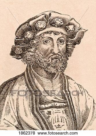 Stock Photo - Jan Mabuse Circa 1478 - Circa 1532 Aka Jan Gossaert Aka Jenni Gosart Aka Jennyn Van Hennegouwe Flemish Artist From 75 Portraits Of Celebrated Painters From Authentic Originals Etched By James Girtin Published London 1817. Fotosearch