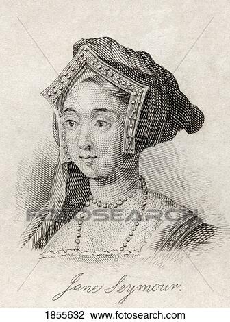 Stock Image - Jane Seymour 1509-1537 Third Wife Of Henry Viii Of England From The Book Crabbs Historical Dictionary Published 1825. Fotosearch