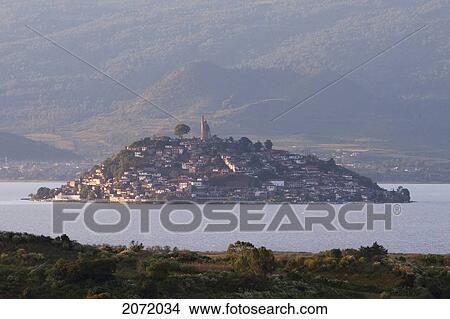 Janitizio Island In P View Large Photo Image Picture - Janitizio Island In P. Fotosearch