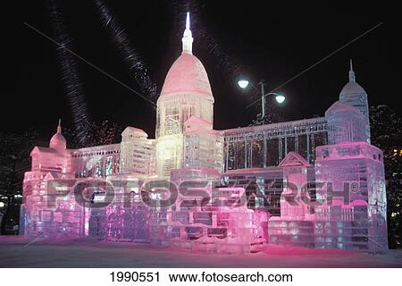 Japan, Hokkaido, Odori Park Sapporo Snow Festival Carved Ice Building. View Large Photo Image Stock Image - Japan, Hokkaido, Odori Park Sapporo Snow Festival Carved Ice Building.. Fotosearch