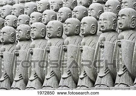 Japan, Kamakura, Hase-Dera Temple, Jizo-Do Hall, Rows Of Jizo Statues Comfort Souls Of Unborn Children. View Large Photo Image Stock Image - Japan, Kamakura, Hase-Dera Temple, Jizo-Do Hall, Rows Of Jizo Statues Comfort Souls Of Unborn Children.. Fotosearch