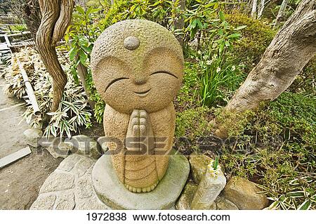 Japan, Kamakura, Hase-Dera Temple, Cute, Smiling, Praying, Stone Statue. View Large Photo Image Stock Photo - Japan, Kamakura, Hase-Dera Temple, Cute, Smiling, Praying, Stone Statue.. Fotosearch