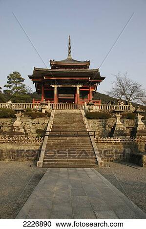 Stock Image - Japan, Pagoda at Kiyomizu-dera Temple; Kyoto. Fotosearch