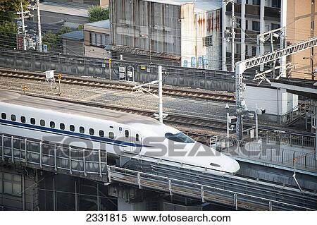 Japan, Shinkansen Bullet Train; Kyoto View Large Photo Image Stock Photography - Japan, Shinkansen Bullet Train; Kyoto. Fotosearch