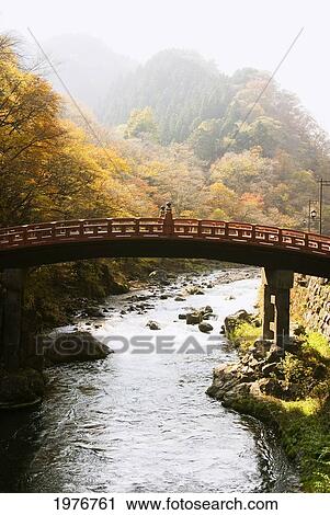 Stock Image - Japan, Shinkyo (Sacred Bridge); Nikko, World Heritage Site. Fotosearch