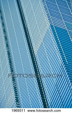 Stock Image - Japan, Tokyo, Shiodome, Angular Patterns Created By Glass Of High Rise.. Fotosearch
