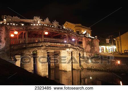 Stock Photography - Japanese Covered Bridge In Historic Town Of Hoi An; Vietnam. Fotosearch