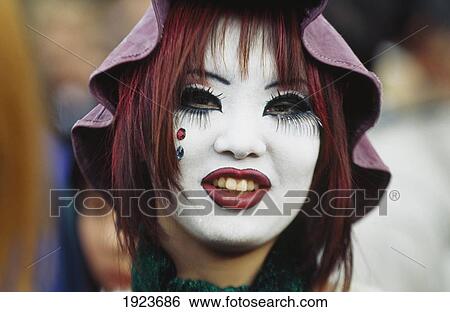 Stock Photograph - Japanese Fans Dress Up And Pose. Fotosearch