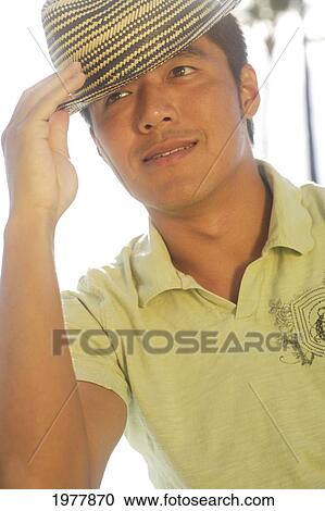 Stock Image - Japanese Man With A Hat.. Fotosearch