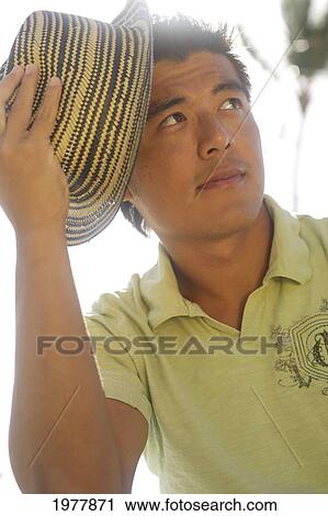 Japanese Man With A Hat. View Large Photo Image Stock Image - Japanese Man With A Hat.. Fotosearch