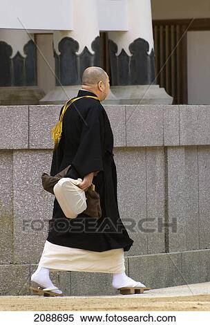 Japanese Monk Walking On Typical Wooden Sandals; Koyasan Wakayama Japan View Large Photo Image Stock Photography - Japanese Monk Walking On Typical Wooden Sandals; Koyasan Wakayama Japan. Fotosearch