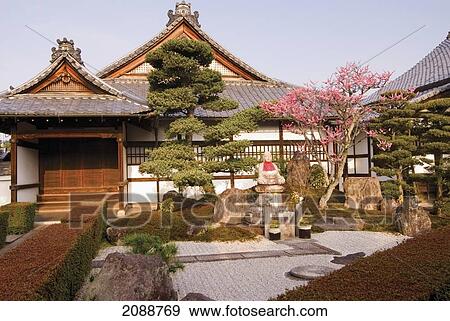 Stock Photo - Japanese Temple And Garden; Kyoto, Japan. Fotosearch