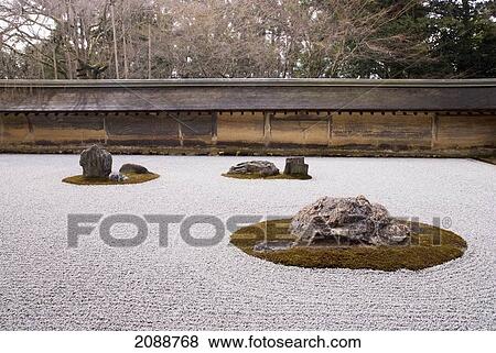 Stock Photo - Japanese Zen Garden; Kyoto, Japan. Fotosearch