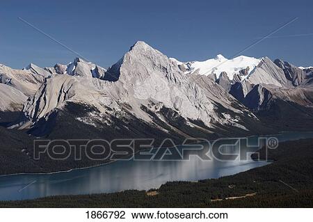 Jasper National Park, Alberta, Canada; Maligne Lake And Mountains View Large Photo Image Stock Image - Jasper National Park, Alberta, Canada; Maligne Lake And Mountains. Fotosearch