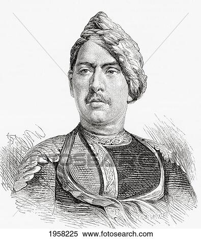 Stock Photography - Jaswant Singh, Maharaja Of Bharatpur, Rajasthan, India 1851-1893. From El Mundo En La Mano, Published 1878.. Fotosearch