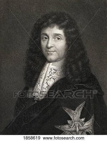 Stock Photo - Jean Baptiste Colbert 1619-1683. Controller General Of Finance, From 1665, And Secretary Of State For The Navy, From1668 Under Louis Xiv. From The Book ÃƒÂ¢Ã¢â€šÂ¬Ã…â€œGallery Of PortraitsÃƒÂ¢Ã¢â€šÂ¬Ã‚Â Published London 1833.. Fotosearch