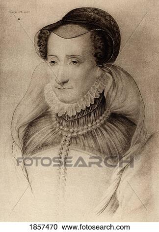 Stock Image - Jeanne D'albret, 1528-72, Queen Of Navarre (1555-72), Daughter Of Henri D'albret And Margaret Of Navarre, And Mother Of King Henry Iv Of France (Henry Iii Of Navarre). From An Engraving After A Drawing Attributed To FranÃƒÆ’Ã‚Â§ois Clouet.. Fotosearch