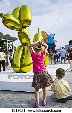 Jeff Koons Sculpture On Roof Of Moma View Large Photo Image Stock Image - Jeff Koons Sculpture On Roof Of Moma. Fotosearch