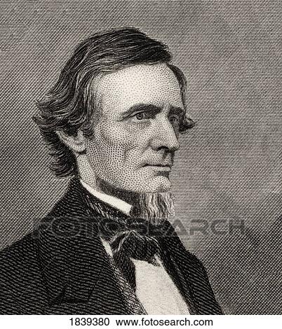 Stock Image - Jefferson Davis, 1808-1889. First And Only President Of The Confederate States Of America During The American Civil War.. Fotosearch