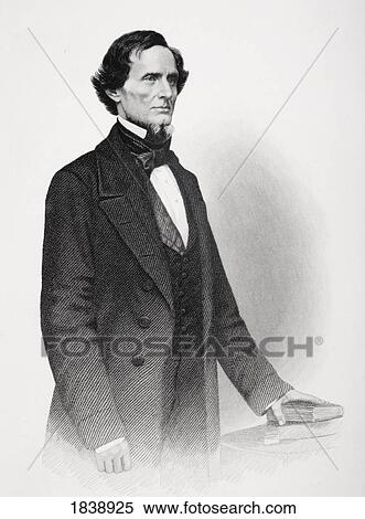 Stock Photography - Jefferson Davis 1808 To 1889. President Of The Confederate States Of America During The American Civil War. From Photograph By Matthew Brady. Fotosearch