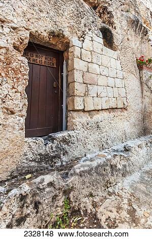 Stock Photo - Jerusalem, Outside of Garden Tomb; Israel. Fotosearch