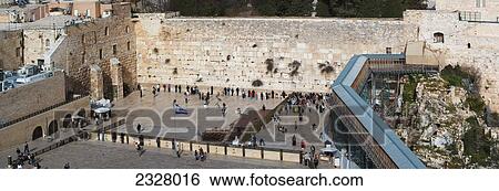 Stock Photograph - Jerusalem, View of Wailing Wall; Israel. Fotosearch