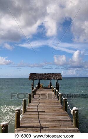 Stock Photo - Jetty At Compass Point Hotel. Fotosearch