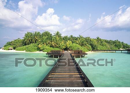 Jetty/Walkway To Island Maldives View Large Photo Image Picture - Jetty/Walkway To Island Maldives. Fotosearch
