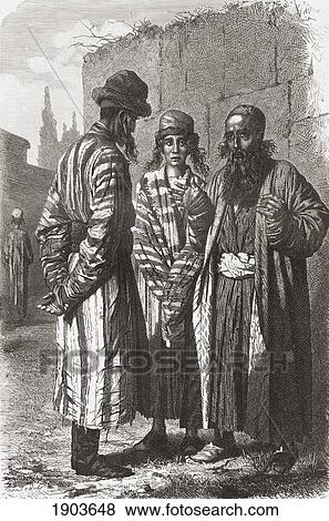 Stock Photo - Jews Of Tashkent, Capital Of Uzbekistan, In The 19Th Century. From El Mundo En La Mano Published 1878.. Fotosearch