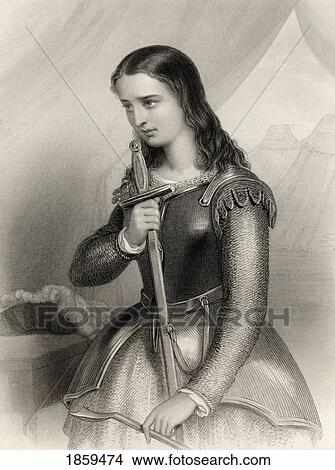 Picture - Joan Of Arc, 1412-1431 Aka Jeanne DÃƒÂ¢Ã¢â€šÂ¬Ã¢â€žÂ¢Arc Or Jeanne La Pucelle. French Heroine And Saint Of The Catholic Church. Engraved By W. H. Mote After G Staal. From The Book World Noted Women By Mary Cowden Clarke, Published 1858.. Fotosearch