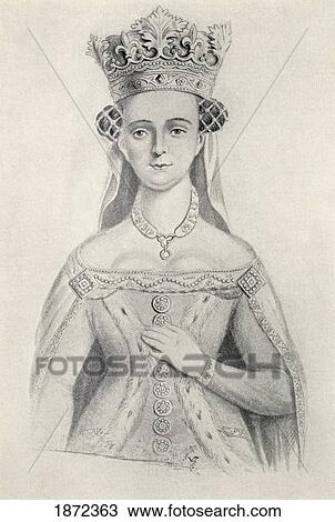 Stock Image - Joan Of Navarre Circa. 1370 To 1437. Queen Consort Of England Through Marriage To King Henry Iv Of England. From The Book Our Queen Mothers By Elizabeth Villiers.. Fotosearch