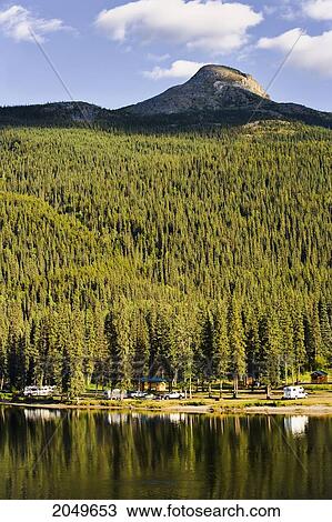 Stock Image - Joe Irving Lake And Rv And Campground, Northern British Columbia. Fotosearch