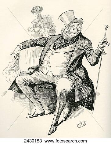 Stock Image - Joey B. Illustration by Harry Furniss for the Charles Dickens novel Dombey and Son, from The Testimonial Edition, published 1910.. Fotosearch