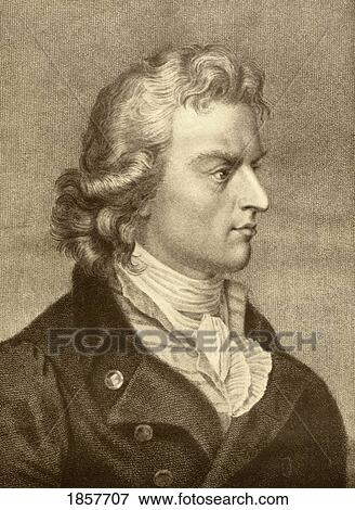 Stock Photo - Johann Christoph Friedrich Von Schiller, 1759-1805. German Poet, Dramatist Philosopher And Historian. From The Book The Masterpiece Library Of Short Stories, Old German, Volume 17. Fotosearch