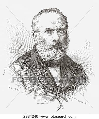 Stock Image - Johann Wilhelm Schirmer, 1807-1863. German Landscape Artist. From Histoire Des Peintres, ÃƒÆ’Ã¢â‚¬Â°Cole Allemande, Published 1875. Fotosearch