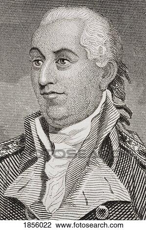 Stock Image - John Barry 1745 - 1803. Irish Born American Officer In The Continental Navy. From The Book Gallery Of Historical Portraits Published C. 1880.. Fotosearch