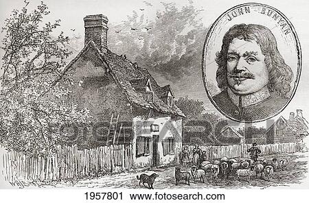 John Bunyan's Cottage In Elstow, Bedfordshire, England Seen In The Late 19Th Century. John Bunyan, 1628 View Large Photo Image Stock Image - John Bunyan's Cottage In Elstow, Bedfordshire, England Seen In The Late 19Th Century. John Bunyan, 1628. Fotosearch