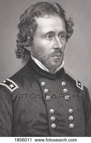 Stock Image - John Charles Fremont 1813 - 1890 American Explorer And General In Civil War. From The Book Gallery Of Historical Portraits Published C. 1880.. Fotosearch