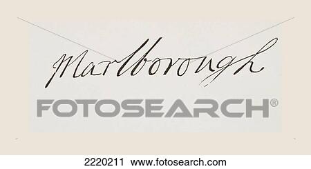Stock Image - John Churchill, 1St Duke Of Marlborough, 1650 To 1722. English General. His Signature. From The National And Domestic History Of England By William Aubrey Published London Circa 1890. Fotosearch