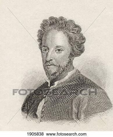 Stock Photo - John Fletcher, 1579 To 1625. English Jacobean Playwright. From Crabb's Historical Dictionary Published 1825.. Fotosearch