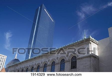 Stock Photo - John Hancock Building & Boston Library. Fotosearch