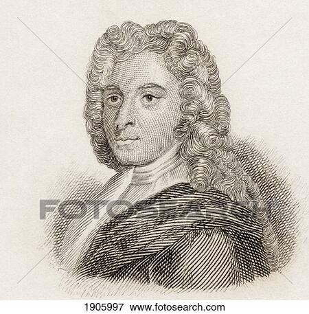 Stock Photo - John Hughes, 1677 To 1720. English Poet And Author. From Crabb's Historical Dictionary Published 1825.. Fotosearch