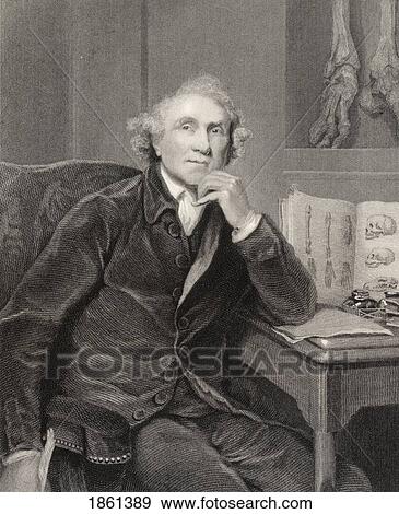 Stock Photo - John Hunter 1728 To 1793 Scottish Surgeon Founder Of Pathological Anatomy In England Engraved By G H Adcock After Sir Joshua Reynolds From The Book National Portrait Gallery Volume V Published C 1835. Fotosearch