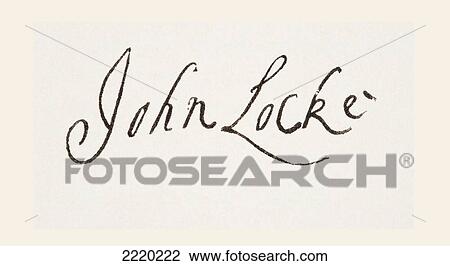 Stock Image - John Locke 1632 To 1704. English Philosopher. His Signature. From The National And Domestic History Of England By William Aubrey Published London Circa 1890. Fotosearch