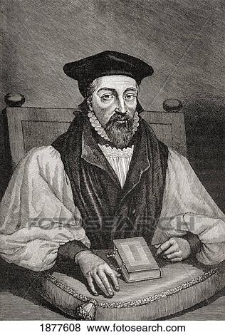 Stock Photo - John Whitgift C. 1530 To 1604. Archbishop Of Canterbury. From The Book Short History Of The English People By J. R. Green Published London 1893.. Fotosearch