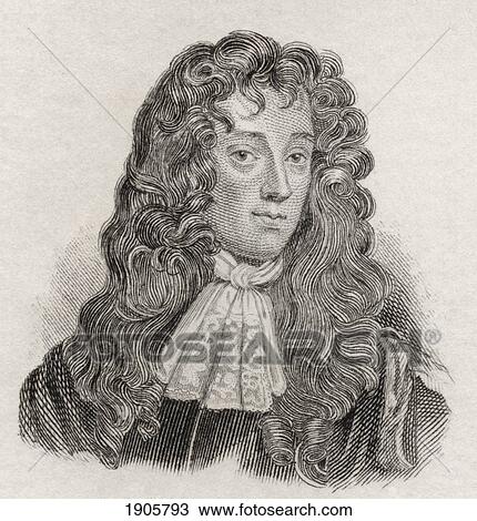 Stock Image - John Wilmot, 2Nd Earl Of Rochester, 1647 To 1680. English Libertine Poet, Writer Of Satirical And Bawdy Poetry. From Crabb's Historical Dictionary Published 1825.. Fotosearch