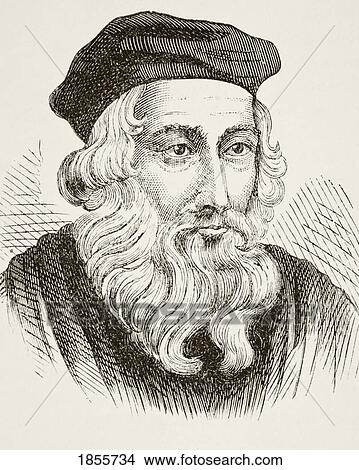 Picture - John Wycliffe Circa 1325 To 1384. English Theologian, Reformist And Translator From The National And Domestic History Of England By William Aubrey Published London Circa 1890. Fotosearch