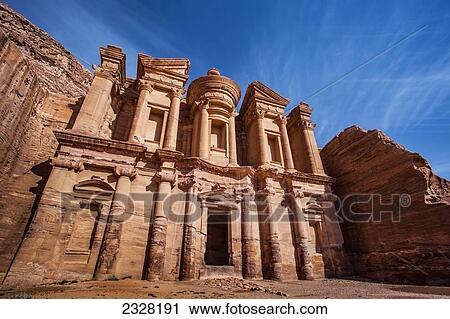 Jordan, Al Deir monastery; Petra View Large Photo Image Stock Image - Jordan, Al Deir monastery; Petra. Fotosearch